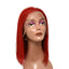 HiArt Hair Virgin Red Fancy Color Straight Human Hair 13x4 Transparent Lace Bob Wig Fast Shipping