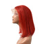 HiArt Hair Virgin Red Fancy Color Straight Human Hair 13x4 Transparent Lace Bob Wig Fast Shipping