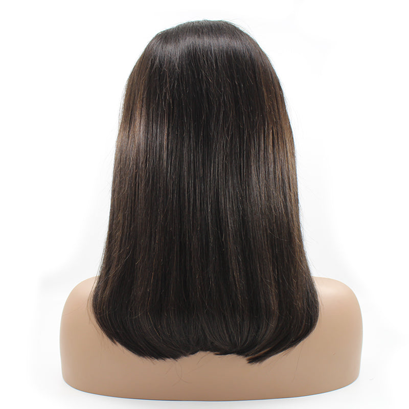 HiArt Hair Virgin Natural Fancy Color Straight Human Hair 13x4 Transparent Lace Bob Wig Fast Shipping