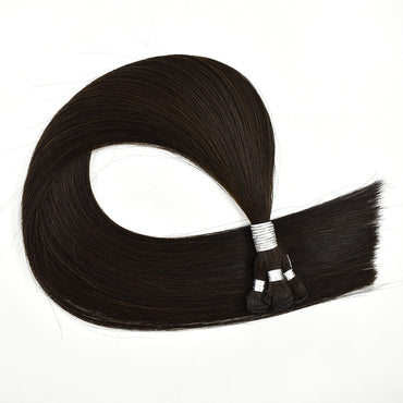 High Quality #1B Natural Color Hand-made Invisible Weft Handtieds Hair Extension