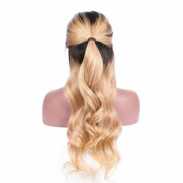 HiArt Hair Virgin 1BT27 Color Body Wave Human Hair Transparent Lace Wig Fast Shipping