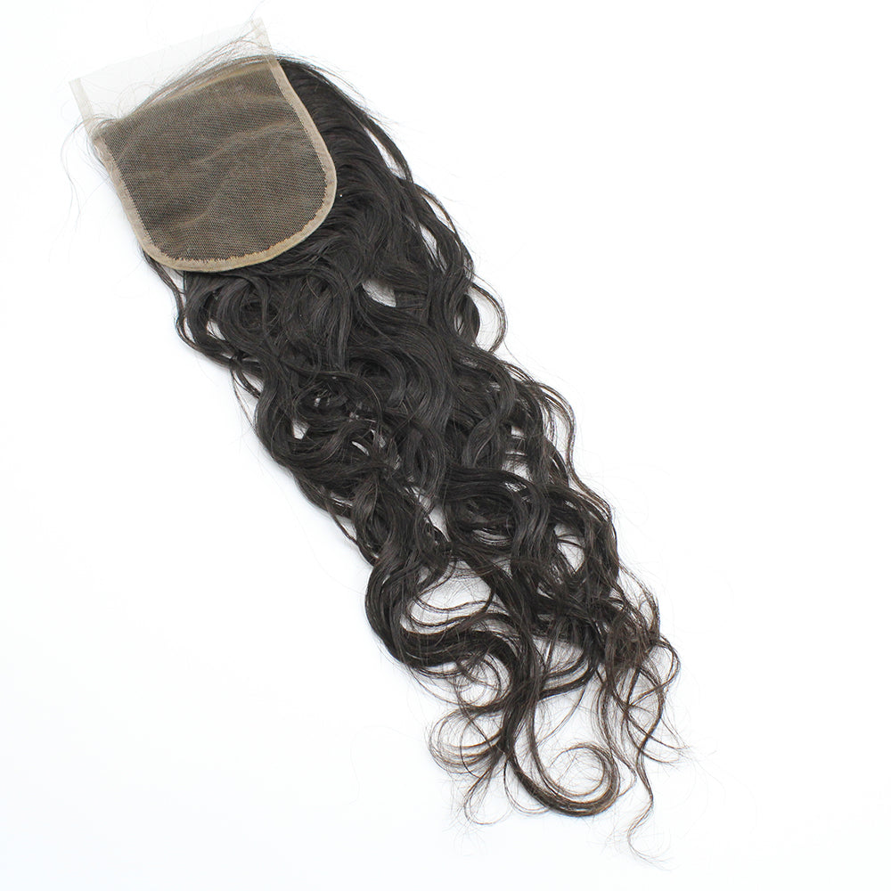 HiArt Hair Virgin Wavy Natural Wave Human Hair 4x4 Transparent Lace Closure Fast Shipping