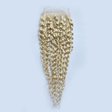 HiArt Hair Virgin Blonde Color 613 Curly Human Hair 5x5 HD Lace Closure Fast Shipping