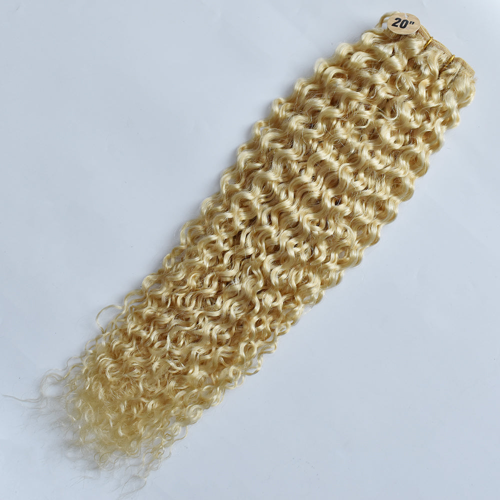 HiArt Hair Virgin Brazilian Blonde Color 613 Curly Hair Weaving Human Hair Bundles Fast Shipping