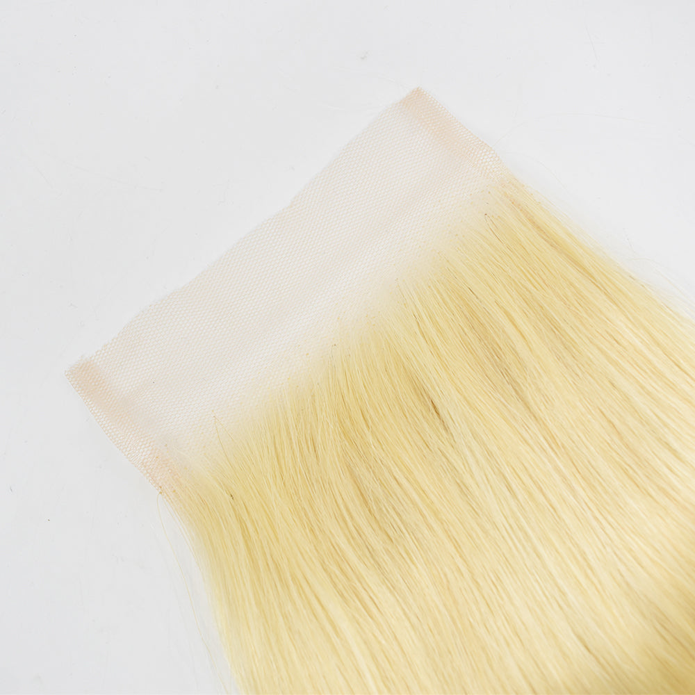 HiArt Hair Virgin Blonde Color 613 Straight Human Hair 4x4 Transparent Lace Closure Fast Shipping