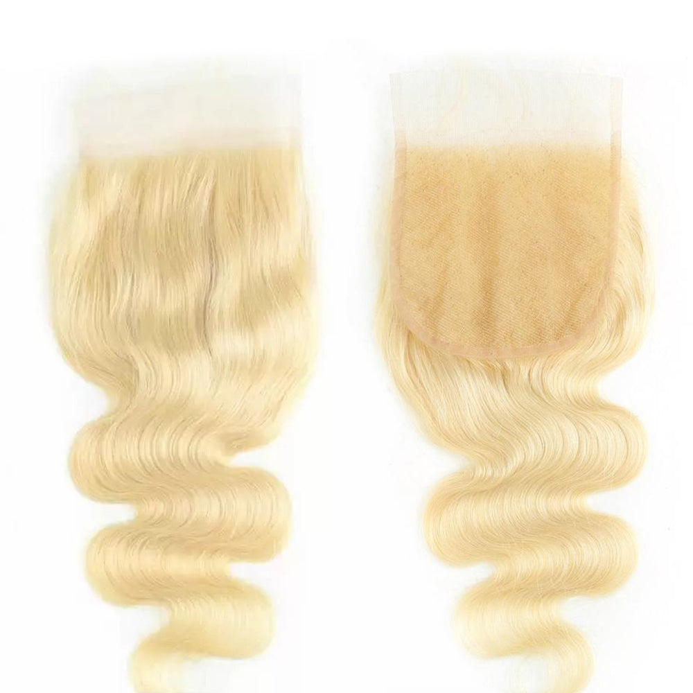 HiArt Hair Virgin Blonde Color 613 Body Wave Human Hair 5x5 Transparent Lace Closure Fast Shipping