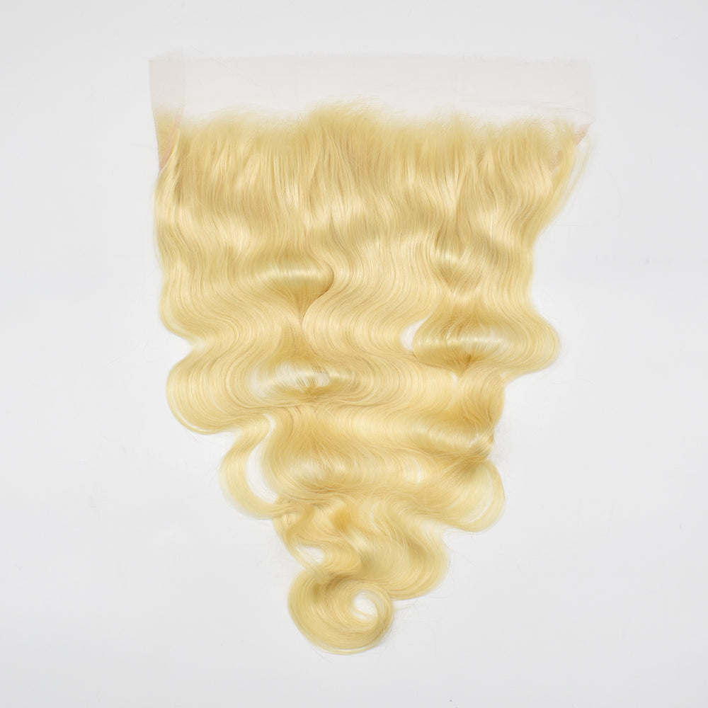 HiArt Hair Virgin Blonde Color 613 Body Wave Human Hair 13x4 Transparent Lace Frontal Fast Shipping