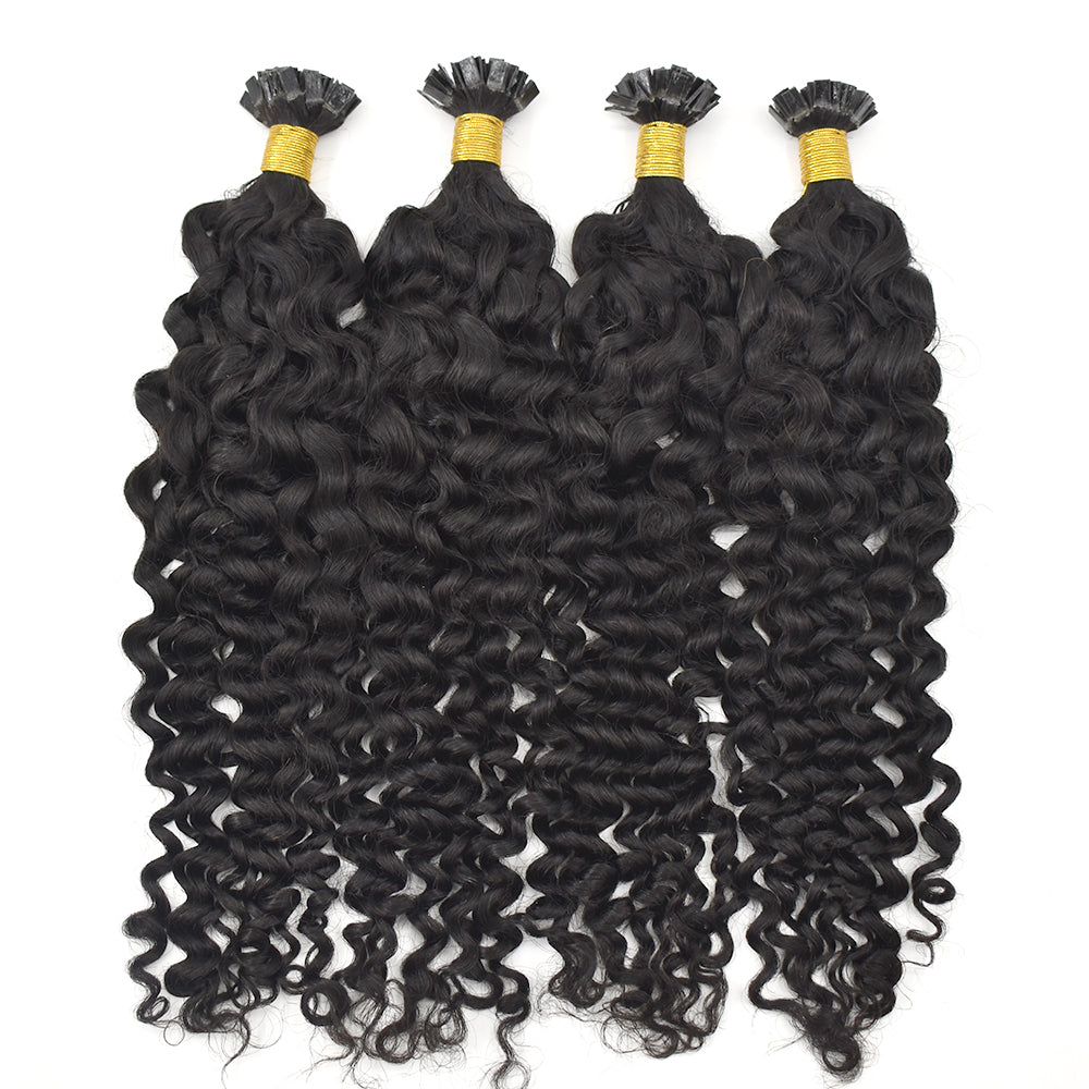 HiArt Hair Virgin Brazilian Curly Flat Tip Hair Extensions For Black Women Fast Shipping