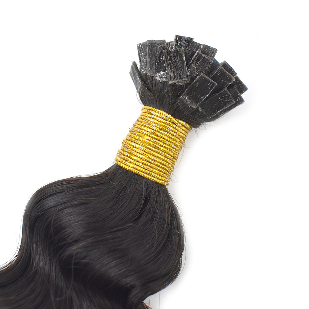 HiArt Hair Virgin Brazilian Deep Wave Flat Tip Hair Extensions For Black Women Fast Shipping