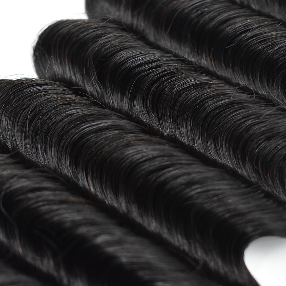 HiArt Hair Virgin Brazilian Deep Wave Flat Tip Hair Extensions For Black Women Fast Shipping
