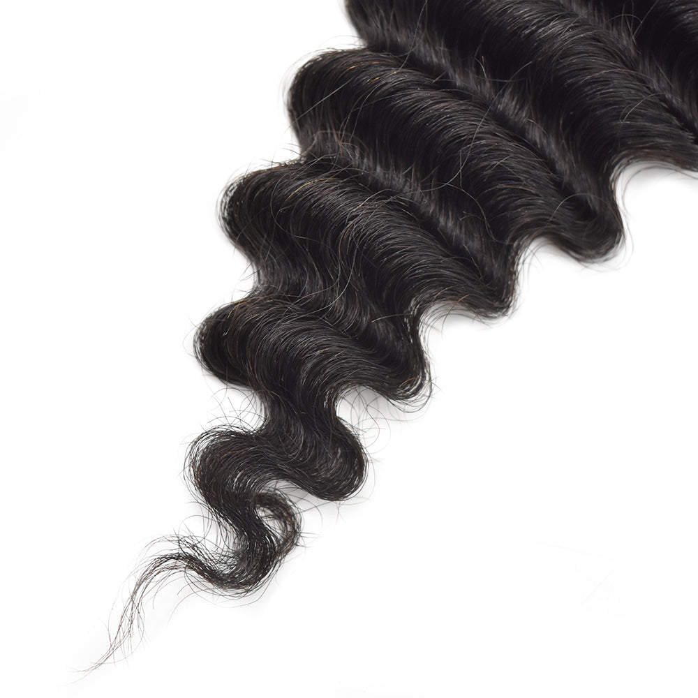 HiArt Hair Virgin Brazilian Deep Wave Flat Tip Hair Extensions For Black Women Fast Shipping