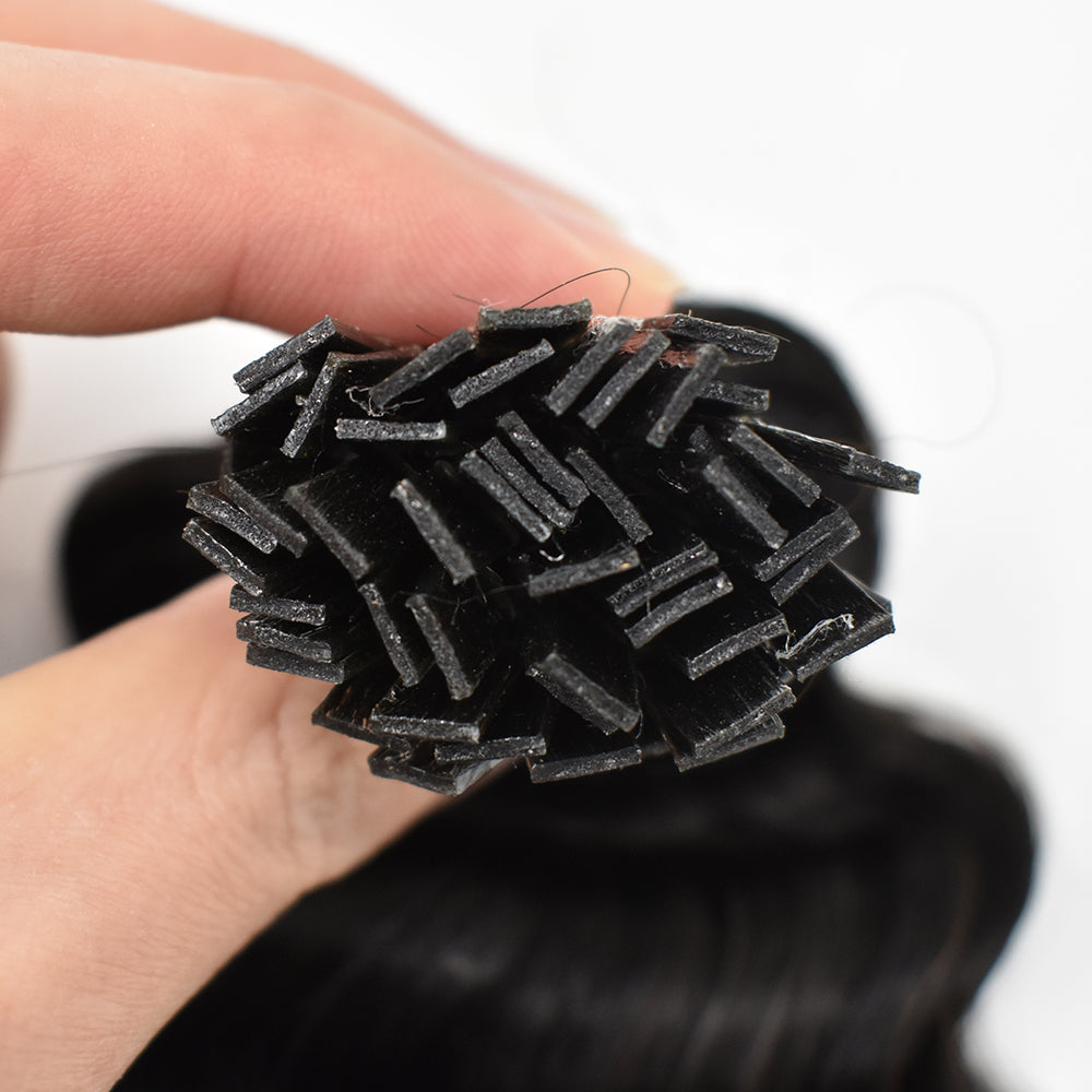 HiArt Hair Virgin Brazilian Deep Wave Flat Tip Hair Extensions For Black Women Fast Shipping
