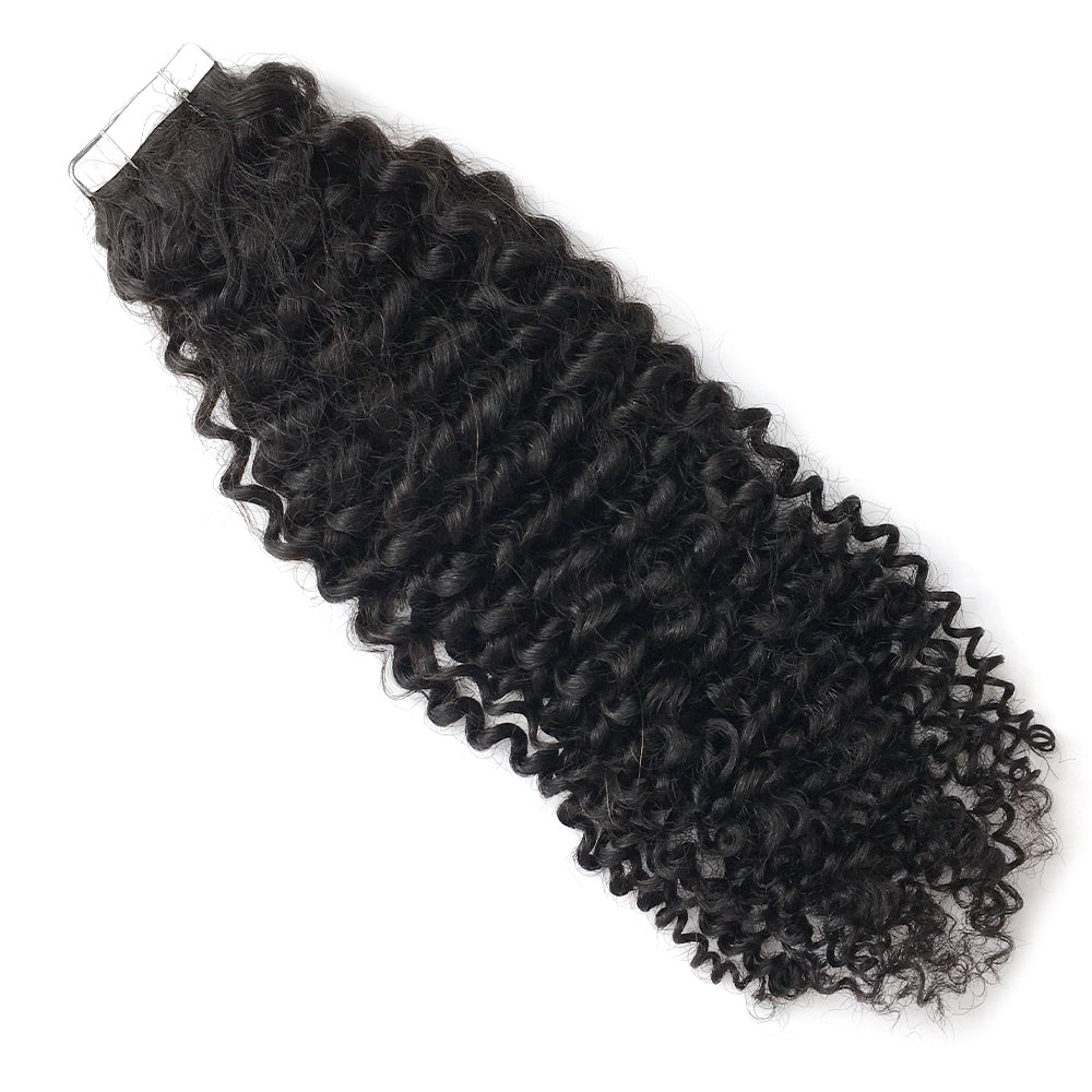 HiArt Hair Virgin Brazilian Kinky Curly Tape In Hair Extensions For Black Women Fast Shipping