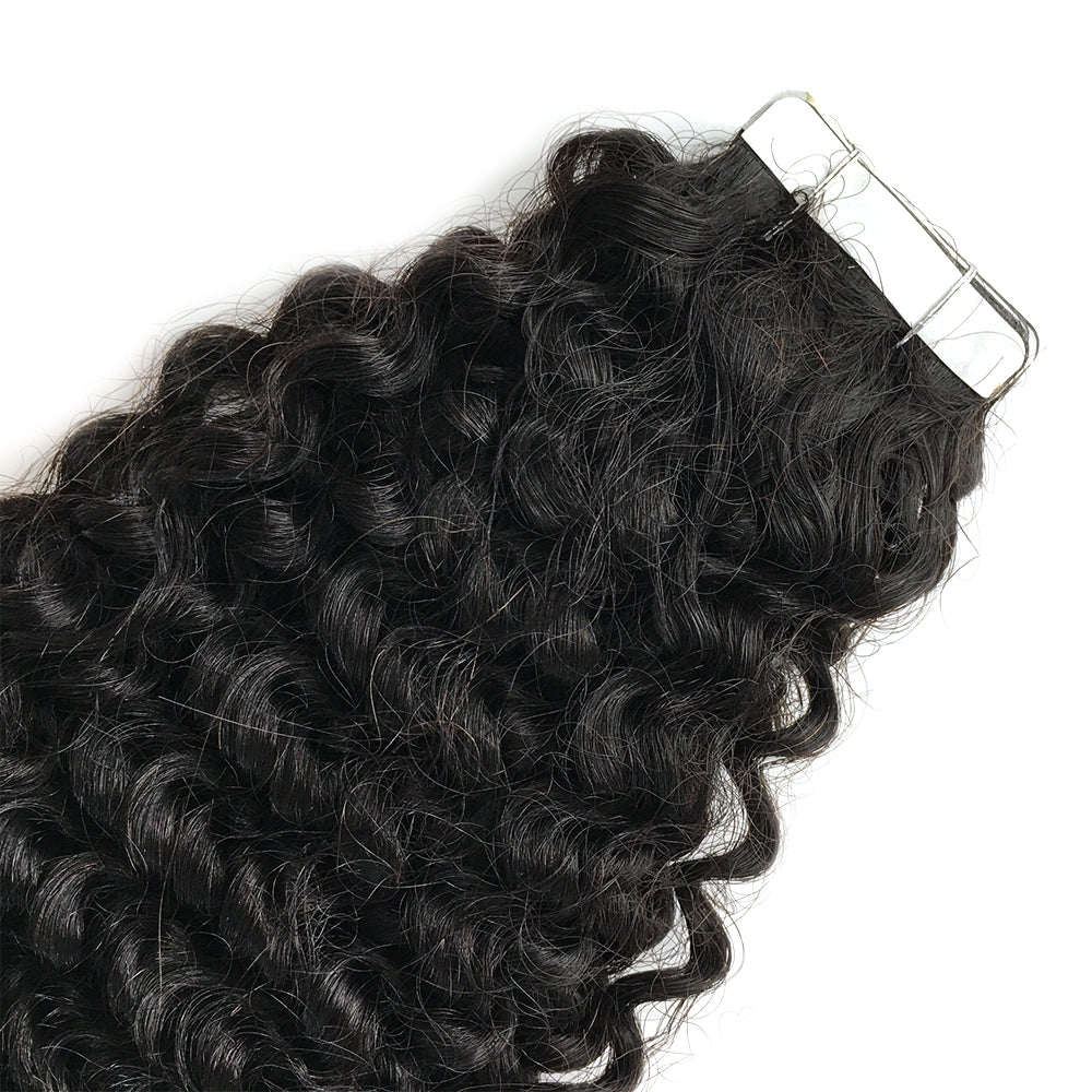 HiArt Hair Virgin Brazilian Kinky Curly Tape In Hair Extensions For Black Women Fast Shipping