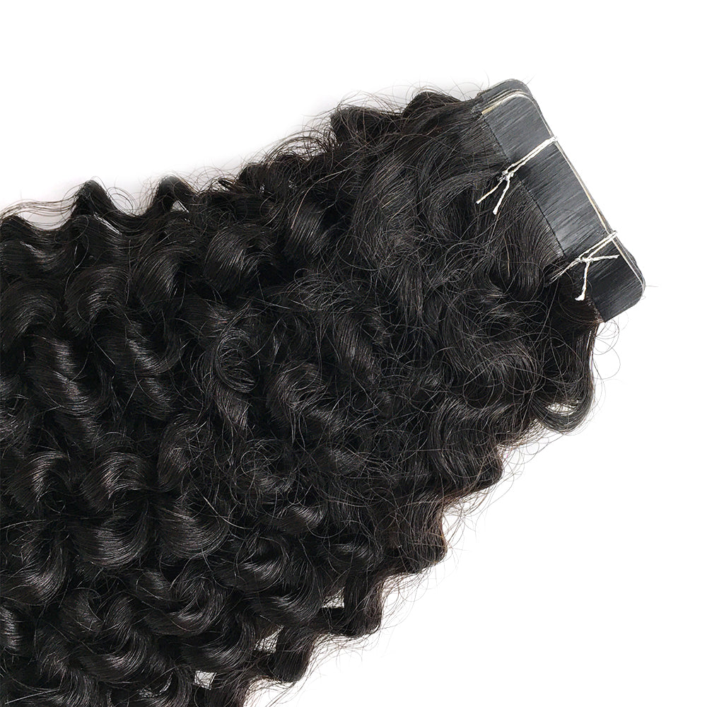 HiArt Hair Virgin Brazilian Kinky Curly Tape In Hair Extensions For Black Women Fast Shipping