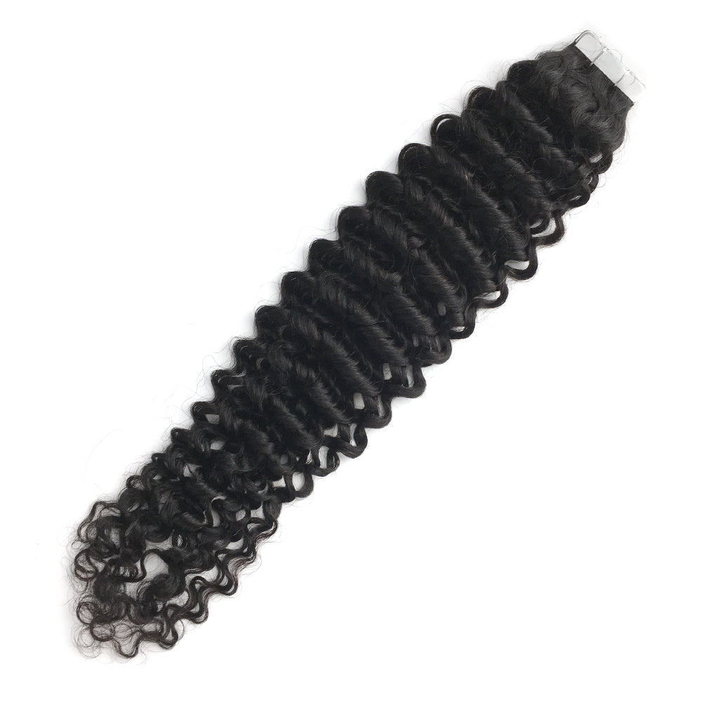 HiArt Hair Virgin Brazilian Curly Tape In Hair Extensions For Black Women Fast Shipping