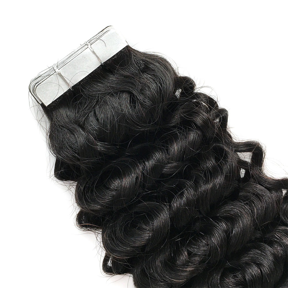HiArt Hair Virgin Brazilian Curly Tape In Hair Extensions For Black Women Fast Shipping