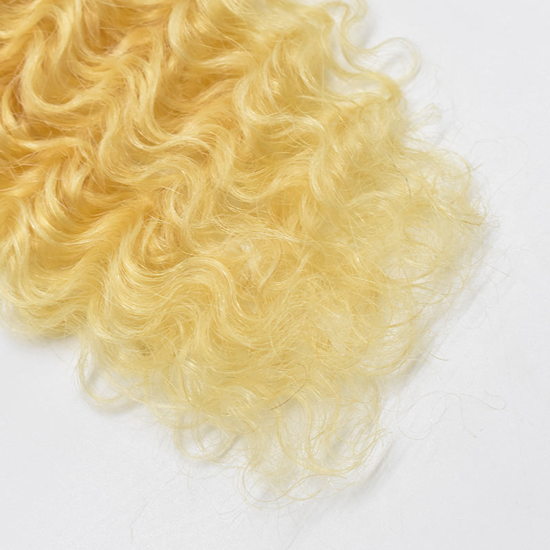 HiArt Hair Virgin Brazilian Blonde Color 613 Deep Wave Hair Weaving Human Hair Bundles Fast Shipping