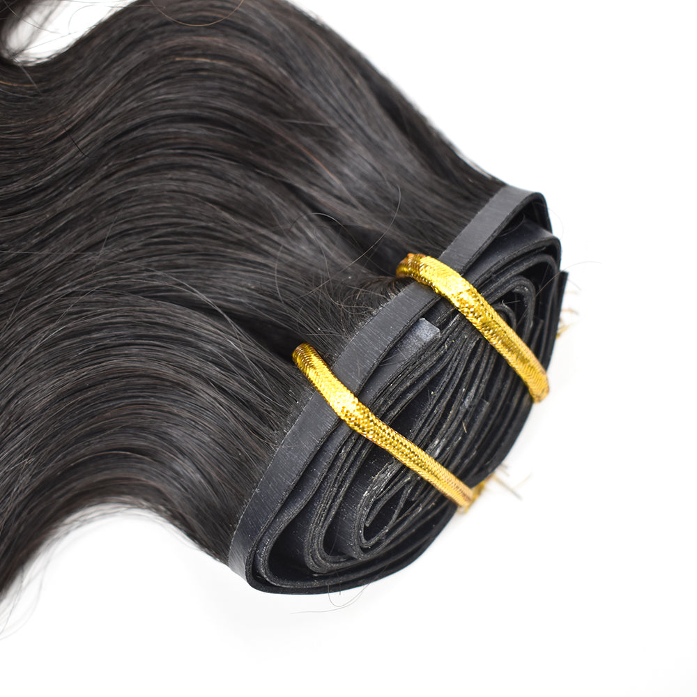 HiArt Hair Virgin Body Wave Pu Seamless Clip In Hair Extensions For Black Women Fast Shipping