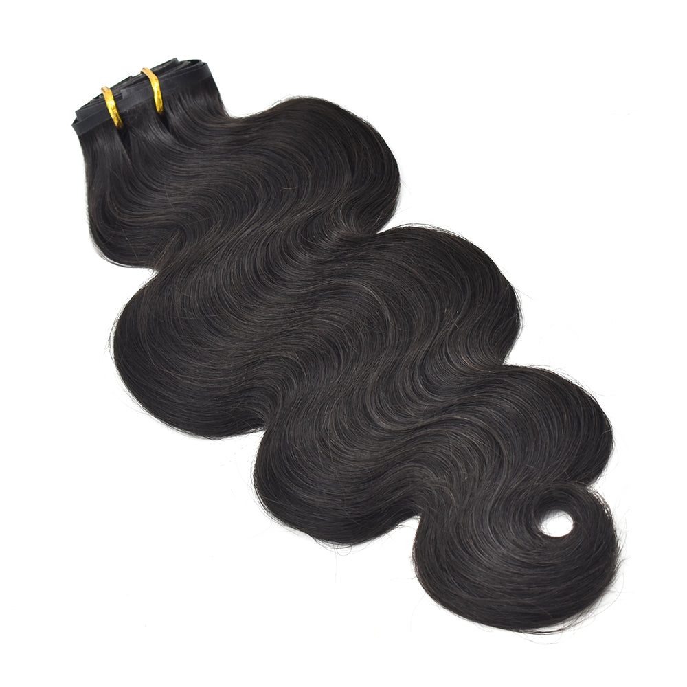 HiArt Hair Virgin Body Wave Pu Seamless Clip In Hair Extensions For Black Women Fast Shipping