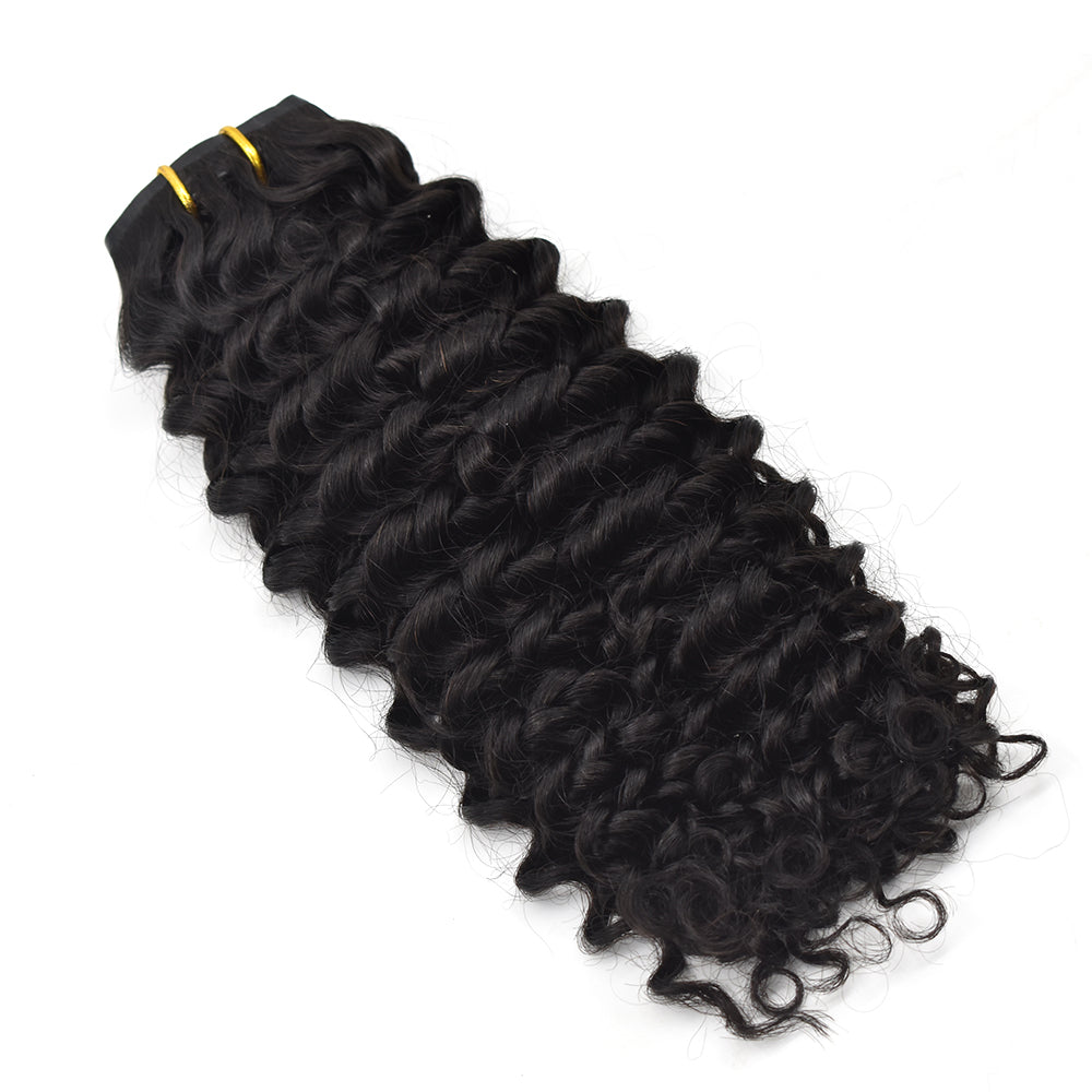 HiArt Hair Virgin Curly Pu Seamless Clip In Hair Extensions For Black Women Fast Shipping