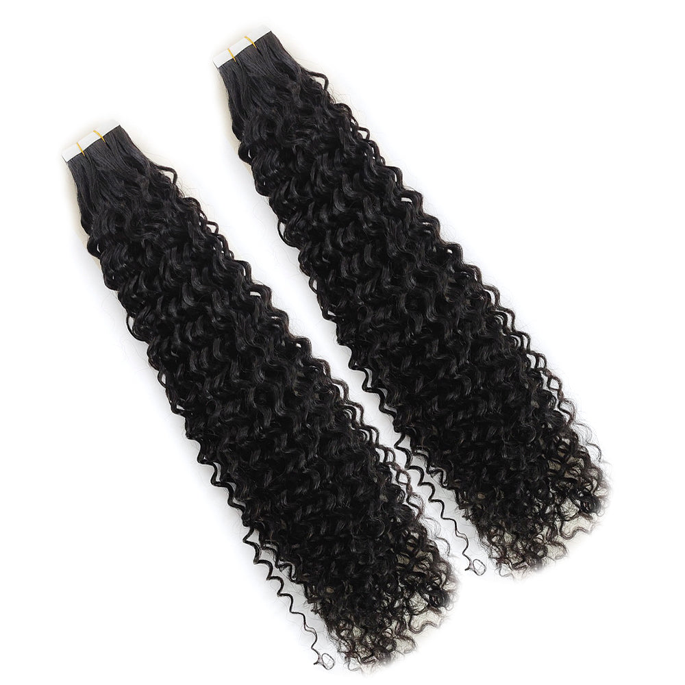 HiArt Hair Virgin Brazilian Kinky Curly Tape In Hair Extensions For Black Women Fast Shipping