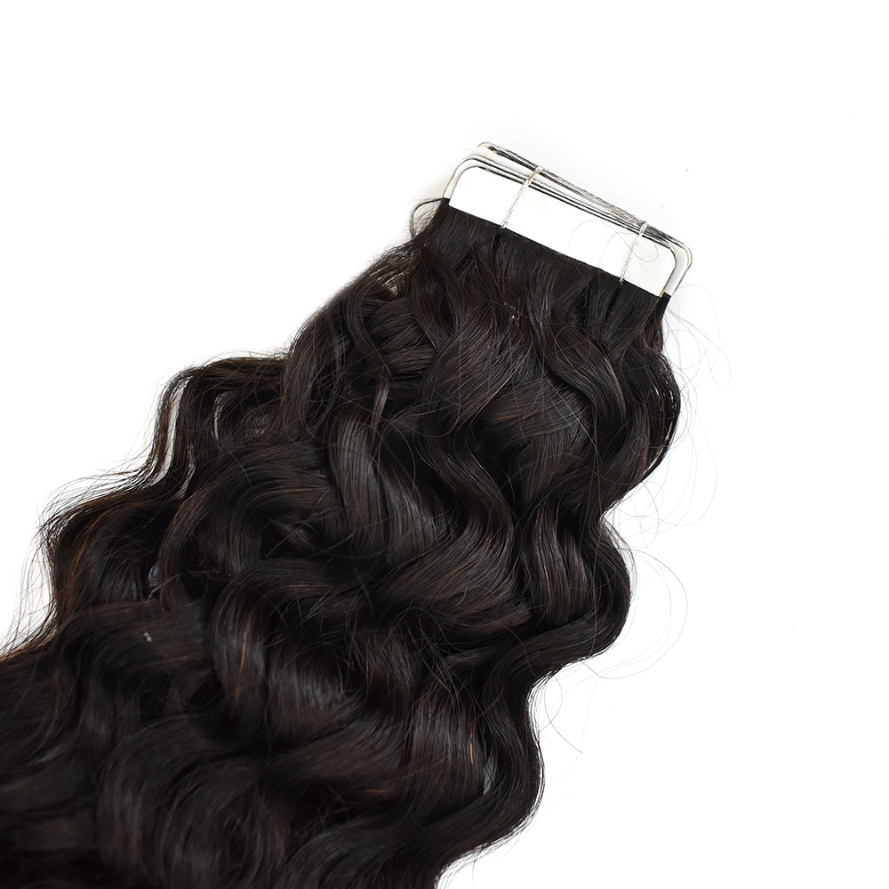 HiArt Hair Virgin Brazilian Water Wave Tape In Hair Extensions For Black Women Fast Shipping